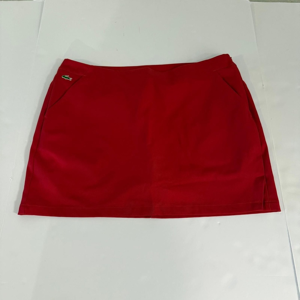 Lacoste Sport Red Golf Skort Women Size 44 / XL Active Tennis Skirt with Shorts